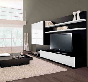 móvel de parede para TV contemporâneo / em madeira / lowboard