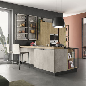 cozinha contemporânea / em laminado / em MDF / em MDF lacado