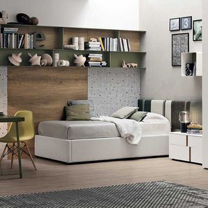 quarto infantil verde / cinza / em madeira lacada / unissexo