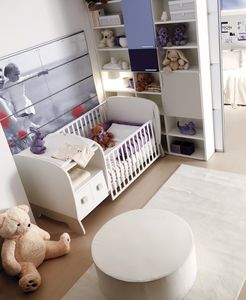 quarto infantil branco / em madeira / de bebê