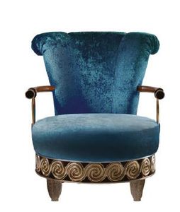 poltrona de estilo / em veludo / azul