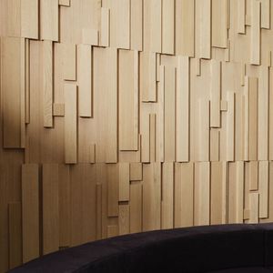 painel decorativo em madeira / de parede / com relevo