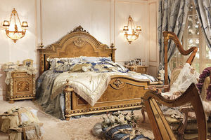 cama de casal / de estilo / em madeira