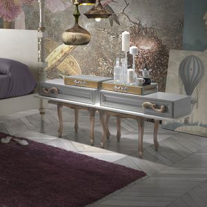 criado-mudo de estilo / em madeira / com base em madeira / retangular