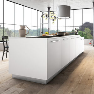 cozinha contemporânea / em vidro lacado / em aço inoxidável / em Corian®