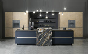 cozinha contemporânea / em madeira lacada / em melamina / com ilha