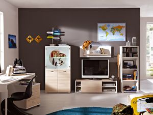 móvel de parede para TV contemporâneo / em madeira / infantil