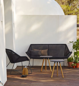 sofá contemporâneo / de jardim / em resina trançada / de 2 lugares