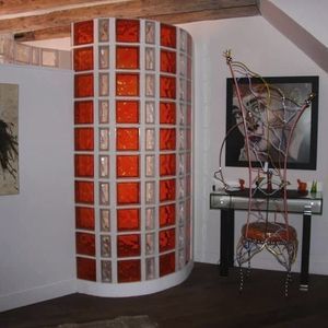 tijolo de vidro de canto