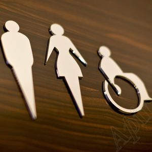 pictograma de porta em aço inoxidável 1