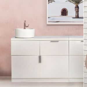 gabinete de banheiro de piso / em MDF / em melamina / contemporâneo