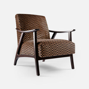 poltrona contemporânea / em tecido / em faia / com braços