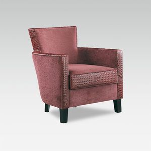 poltrona contemporânea / em tecido / em faia / com braços