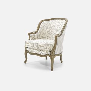 poltrona de estilo Luís XV / em faia / em tecido / de orelhas