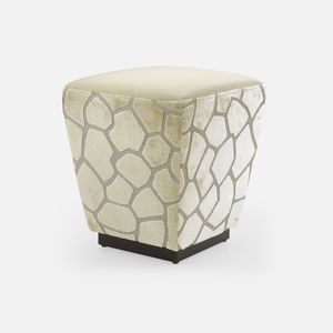 puff contemporâneo / em tecido / estofado / bege