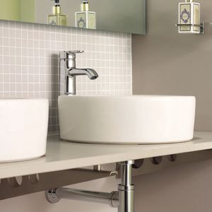 tampo de banheiro duplo / em quartzo / em material compósito / para uso profissional