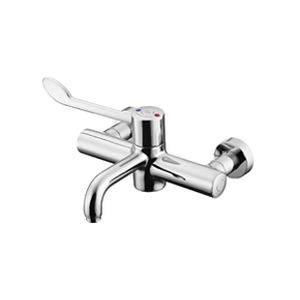 misturador monocomando para lavatório / de parede / em latão / termostático