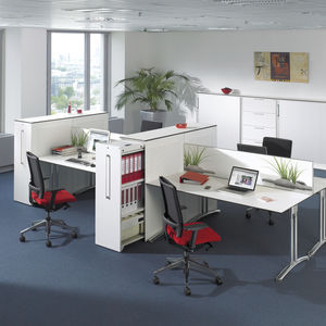 secretária para open space / em madeira / contemporânea / da linha comercial