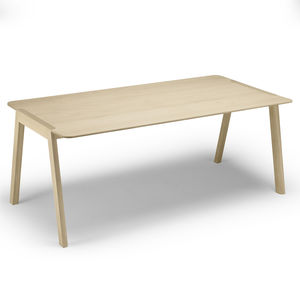 mesa contemporânea / em carvalho / com base em carvalho / retangular
