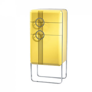 buffet aparador com pés altos / contemporâneo / em aço inox / amarelo
