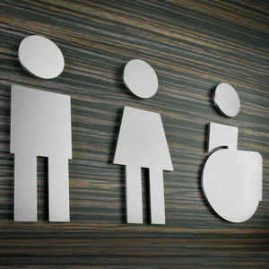 pictograma de porta em aço inoxidável