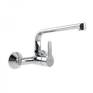 misturador monocomando de parede / em metal cromado / para cozinha / 2 furos