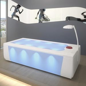 cama de massagem com jatos de água com cromoterapia