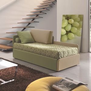 sofá contemporâneo / em tecido / de 2 lugares / bicama