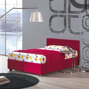 cama de solteiro / contemporânea / com box baú / estofada