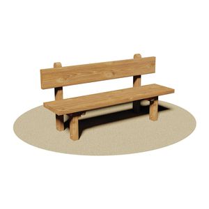 banco para espaço público / de design original / em madeira / com encosto