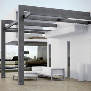 pérgola apoiada em parede