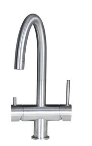 misturador monocomando em aço inoxidável / para cozinha / 1 furo / com purificador de água