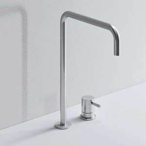 misturador monocomando para lavatório / de bancada / metálico / 1 orifício