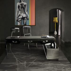 secretária em mogno / design original / clássica / com compartimento de arrumação