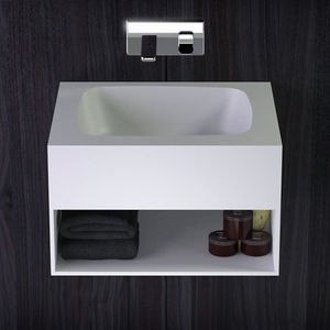 gabinete de banheiro de parede / em Solid Surface / contemporâneo / com prateleiras
