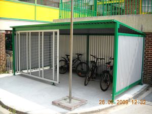 abrigo para bicicletas com sistema de segurança