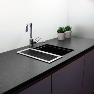 tampo de bancada em ardósia / para cozinha / preto