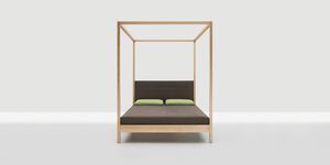 cama com dossel / de casal / contemporânea / em madeira maciça