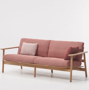 sofá contemporâneo / de jardim / em tecido / em teca