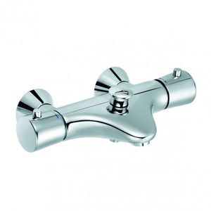 misturador bicomando para box de banheiro / para banheira / de parede / em metal cromado