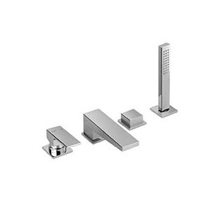 misturador monocomando para banheira / de bancada / em metal cromado / mecânico