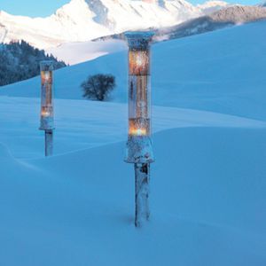 poste balizador de iluminação para espaço público