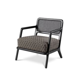 poltrona contemporânea / em tecido / em faia / em nogueira americana