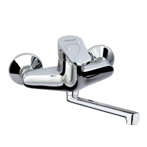 misturador monocomando de parede / em metal cromado / para cozinha / 2 furos