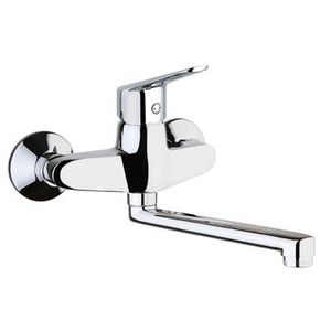 misturador monocomando de parede / em metal cromado / para cozinha / 2 furos