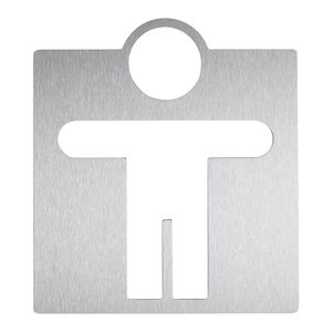pictograma de porta em aço inoxidável