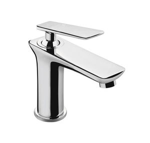 misturador monocomando para lavatório / de parede / em metal cromado / 1 furo