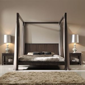 cama com dossel / de casal / contemporânea / com cabeceira