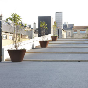 floreira em aço galvanizado / em aço Corten / redonda / cônica