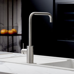 misturador monocomando em inox / para cozinha / 1 orifício / com bica giratória
